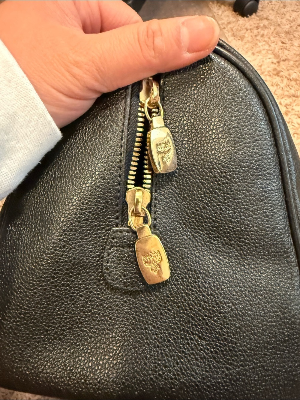 MCM Black Leather Boston Bag with Gold Hardware - Picture 15 of 15